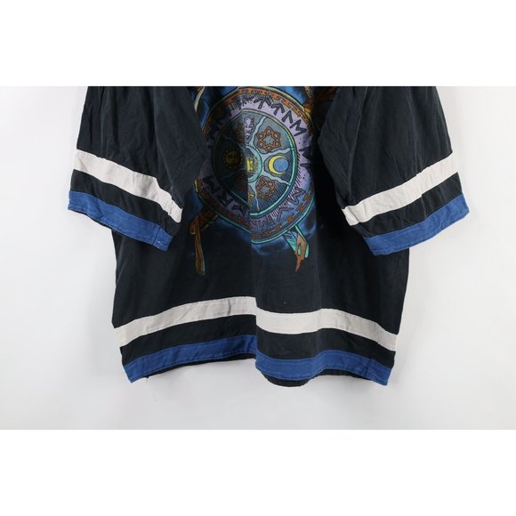 Vintage 90s Winterland XL Distressed Led Zeppelin Spell Out Hockey Jersey Shirt - Picture 3 of 14